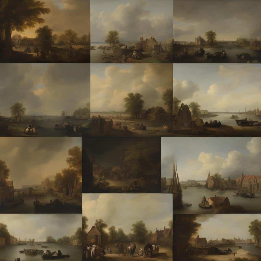 Ομορφες τοπιογραφίες με έμφαση στη δημιουργία και καινοτομία στην τέχνη, ιστορικά έργα ζωγραφικής με πλοία και φύση.