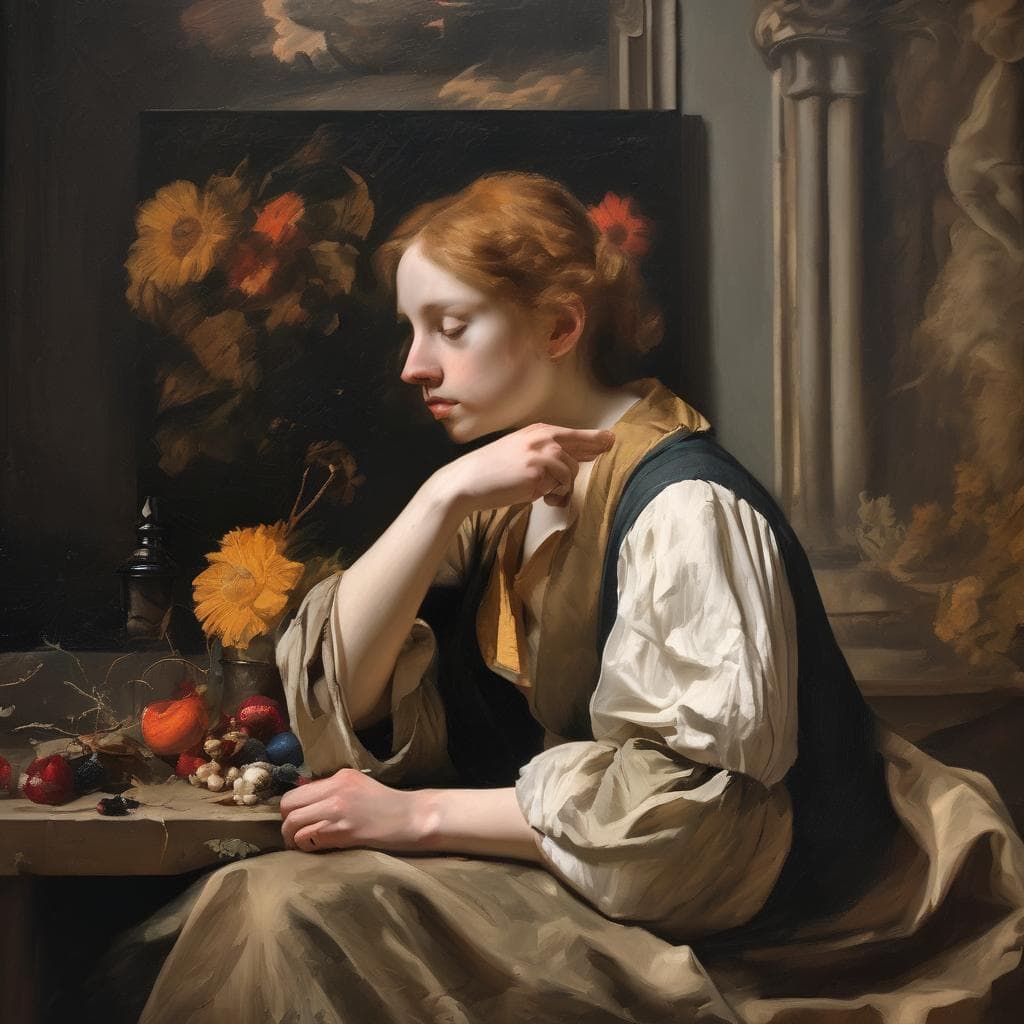 Συνθέσεις τέχνης εμπνευσμένες από δημιουργία και καινοτομία στην τέχνη.